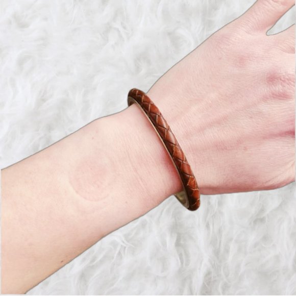 Leather Bangle Bracelet - Picture 1 of 3